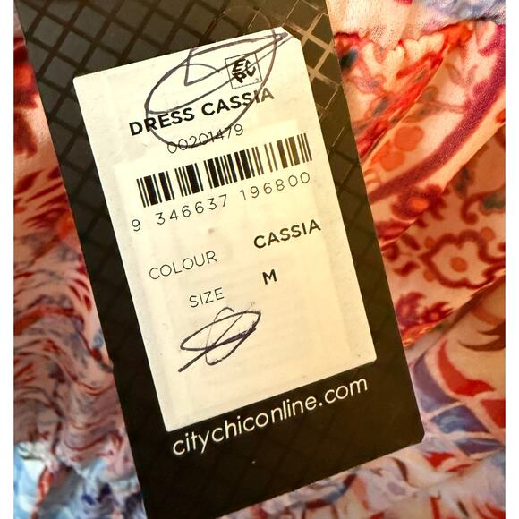 City Chic Cassia Off the Shoulder floral boho Dress plus size M 18 new Patchwork - Picture 7 of 8